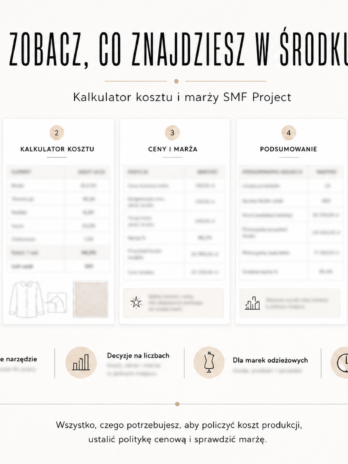 KALKULATOR KOSZTÓW PRODUKCJI, CEN I MARŻY MARKI ODZIEŻOWEJ